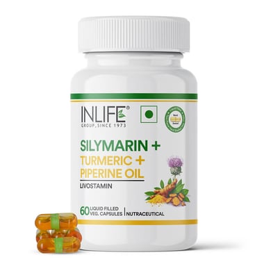 INLIFE Silymarin with Turmeric & Piperine Oil Livostamin,  60 veggie capsule(s) 