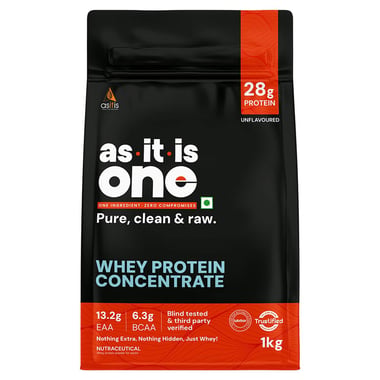 AS-IT-IS Nutrition Whey Protein Concentrate 80%, 2.2 lb Unflavoured