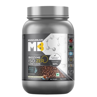 MuscleBlaze Biozyme Iso-Zero, 2.2 lb Low Carb Blue Tokai Cafe Latte