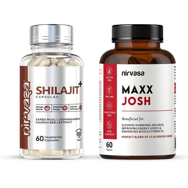 Nirvasa Shilajit+ 60 Capsules & Maxx Josh Combo,  60 tablet(s) 
