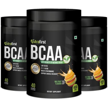 NutraFirst BCAA Proteins,  0.88 lb  40 Servings  Mix Fruit (Pack of 3) 