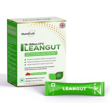 NutriCult 18+ Billion CFU LeanGut, 30 Stick(s) Strawberry