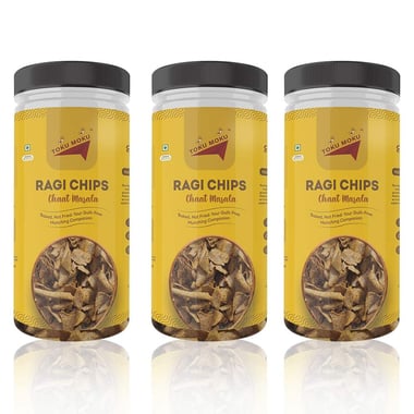 TOKU MOKU Ragi Chips, Chaat Masala (Pack of 3) 150 g