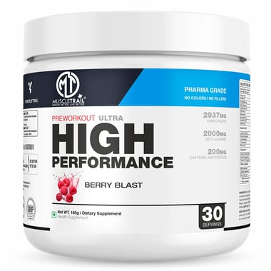 Muscle Trail Pre-Workout Ultra High-Performance, 0.36 lb Berry Blast
