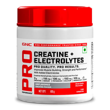 GNC Pro Performance Creatine+ Electrolytes, Unflavoured 0.22 lb