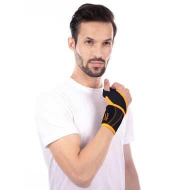 Tynor Wrist Support with Thump Loop (Neo), Black with Orange Universal