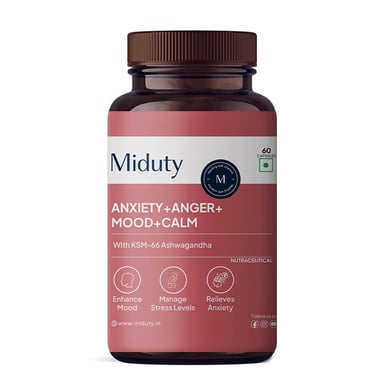 Miduty Anxiety + Anger + Mood + Calm, 60 capsules