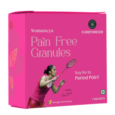 CUREFOREVER Womaneya Pain Free Granules, 7 sachets/pack Orange Lime