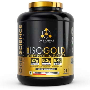One Science 100% Iso Gold Whey Protein Isolate,  5 lb  Strawberry White Chocolate 