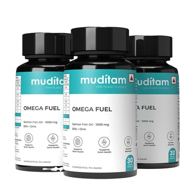 Muditam Omega Fuel (Pack of 3), 30 softgels