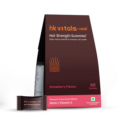 HealthKart HK Vitals Hair Strength Biotin Gummies, 60 gummies Strawberry
