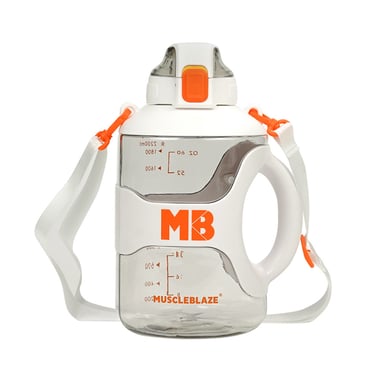 MuscleBlaze Gym Gallon Water Bottle, White 2.2 L
