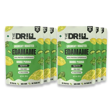 The Drill Crunchy Roasted Edamame, Nimbu Pudina (Pack of 6) 30 g