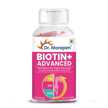 Dr. Morepen Biotin+ Advanced,  60 tablet(s)  Unflavoured 