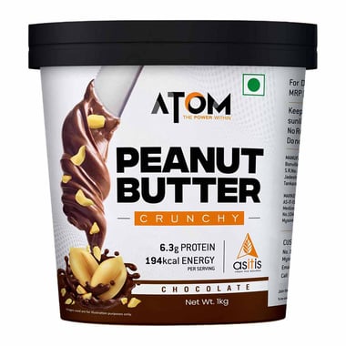 AS-IT-IS Nutrition ATOM Peanut Butter Crunchy,  1 kg  Chocolate 