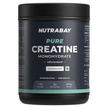 Nutrabay Pure Creatine Monohydrate Amino Acid,  Unflavoured  0.88 lb 