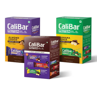 Calibar Protein Bar 20g Protein, 17 bar(s) Almond choco (Pack of 6)