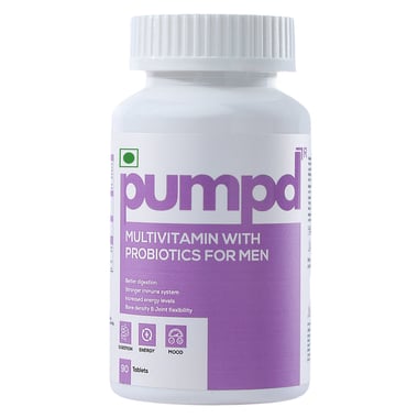 Pumpd Multivitamin With Probiotic For Men,  90 tablet(s)  Unflavoured 