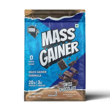 Gibbon Nutrition Mass Gainer, 2.2 lb Swiss Chocolate