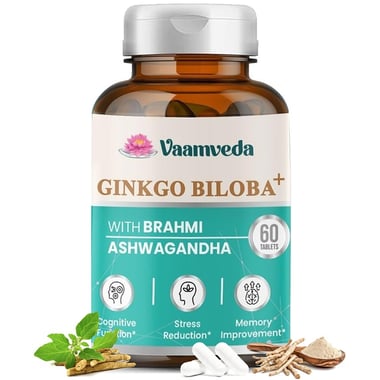 Vaamveda Ginkgo Biloba+ with Brahmi & Ashwagandha, 60 tablet(s)