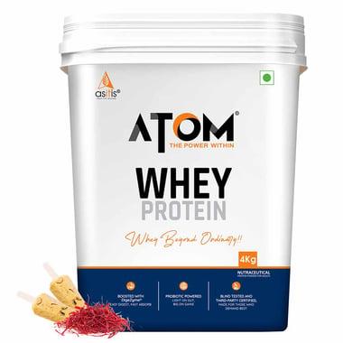 AS-IT-IS Nutrition ATOM Whey Protein with Enzymes,  8.8 lb  Kesar Kulfi 