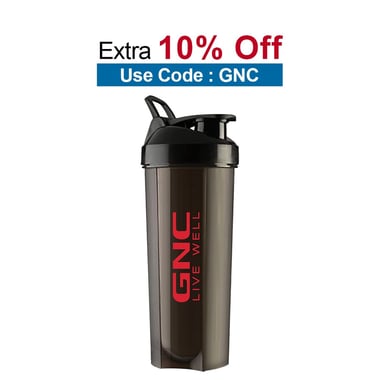 GNC Live Well Plastic Shaker, Black 650 ml