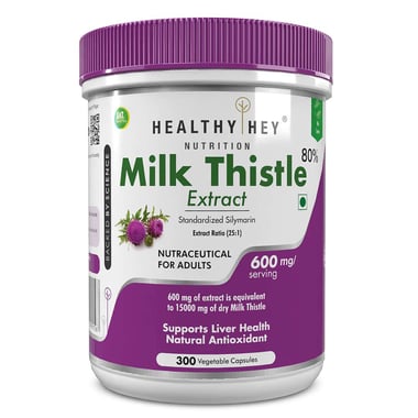 HealthyHey Nutrition Milk Thistle Extract, 300 veggie capsule(s)