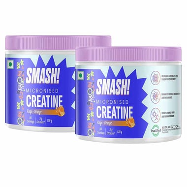 Smash 240g Micronised Creatine Monohydrate Rage-Orange (120g X 2)