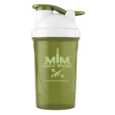 Muscle Military Gym Shaker with Mixer Ball, Army Green 600 ml