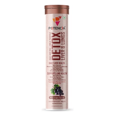 Potencia Detox Liver & Lungs Effervescent Wild Grape, 15 tablet(s)