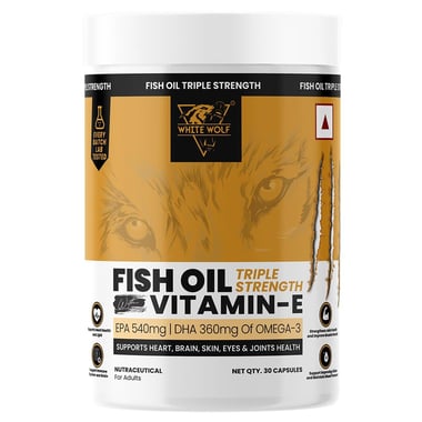 White Wolf Triple Strength Fish Oil with Vitamin E, 30 capsules