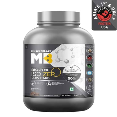 MuscleBlaze Biozyme Iso-Zero,  4.4 lb  Low Carb Cookies & Cream 