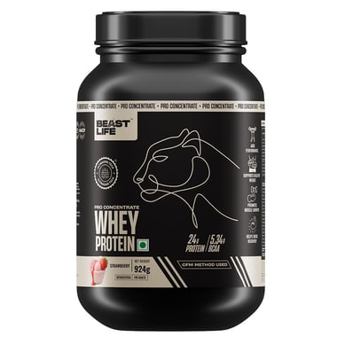 BeastLife Pro Concentrate Whey Protein,  2.03 lb  Strawberry 