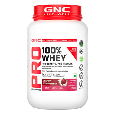 GNC Pro Performance 100% Whey Protein New Formulation, 2 lb Creamy Strawberry