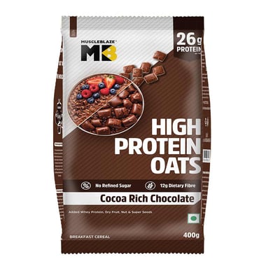 MuscleBlaze High Protein Oats, 400 g Cocoa Rich Chocolate