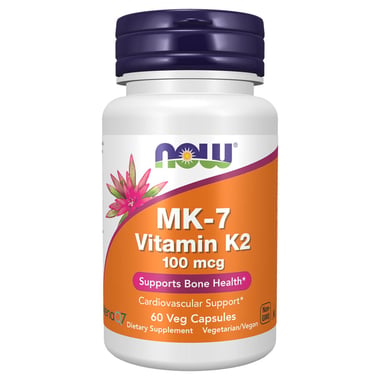 Now MK-7 Vitamin K-2 (100mcg), Unflavoured 60 veggie capsule(s)