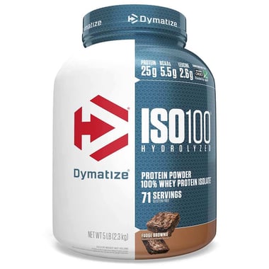 Dymatize ISO100 Hydrolyzed Whey Isolate, 5 lb Fudge Brownie