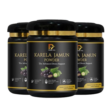 PRIME VITA Karela Jamun Powder with 13 Potent Herbs,  600 g 
