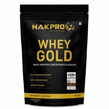 Nakpro Whey Gold Protein Concentrate, 2.2 lb Coffee
