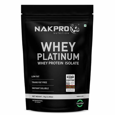 Nakpro Whey Platinum Whey Protein Isolate,  2.2 lb  Coffee 