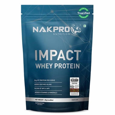 Nakpro Impact Whey Protein,  2.2 lb  Coffee (Pack of 2) 