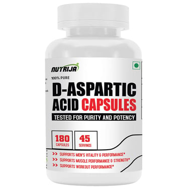 NutriJa D-Aspartic Acid (DAA),  180 capsules  Unflavoured 