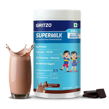 Supermilk Gritzo Growth for Boy/Girl 2-6 years, 400 g Double Chocolate