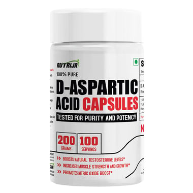NutriJa D-Aspartic Acid (DAA) Powder, 200 g Unflavoured