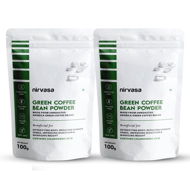 Nirvasa Green Coffee Bean Powder, 100 g Unroasted (Pack of 2)