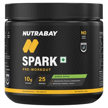 Nutrabay Gold Spark Pre-Workout Energy, 0.55 lb Green Apple