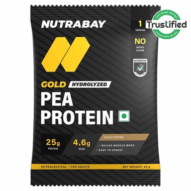 Nutrabay Gold Pea Protein, 0.09 lb Cold Coffee (Single Serve)