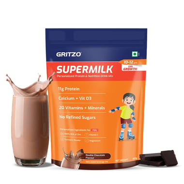Supermilk Gritzo Growth for Girl 10 to 12 years, 800 g Double Chocolate
