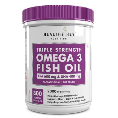 HealthyHey Sports Fish Oil Omega 3 with EPA 300 DHA 200, 300 softgels