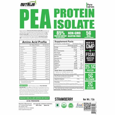 NutriJa Pea Protein Isolate,  1 lb  Strawberry 